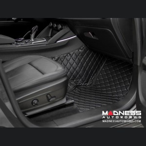 Alfa Romeo Stelvio Floor Liners - All Weather - LUXUS - Black w/ Black Stitching 